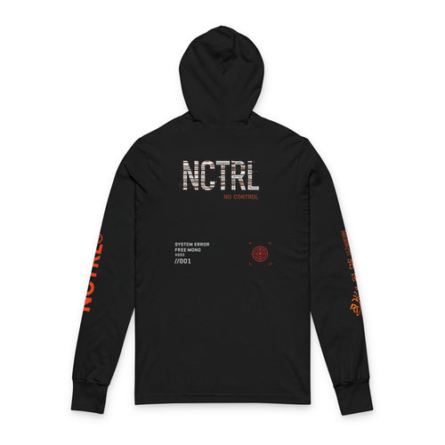 NCTRL Graphic Hooded Long-Sleeve Tee — Futuristic Tech Streetwear